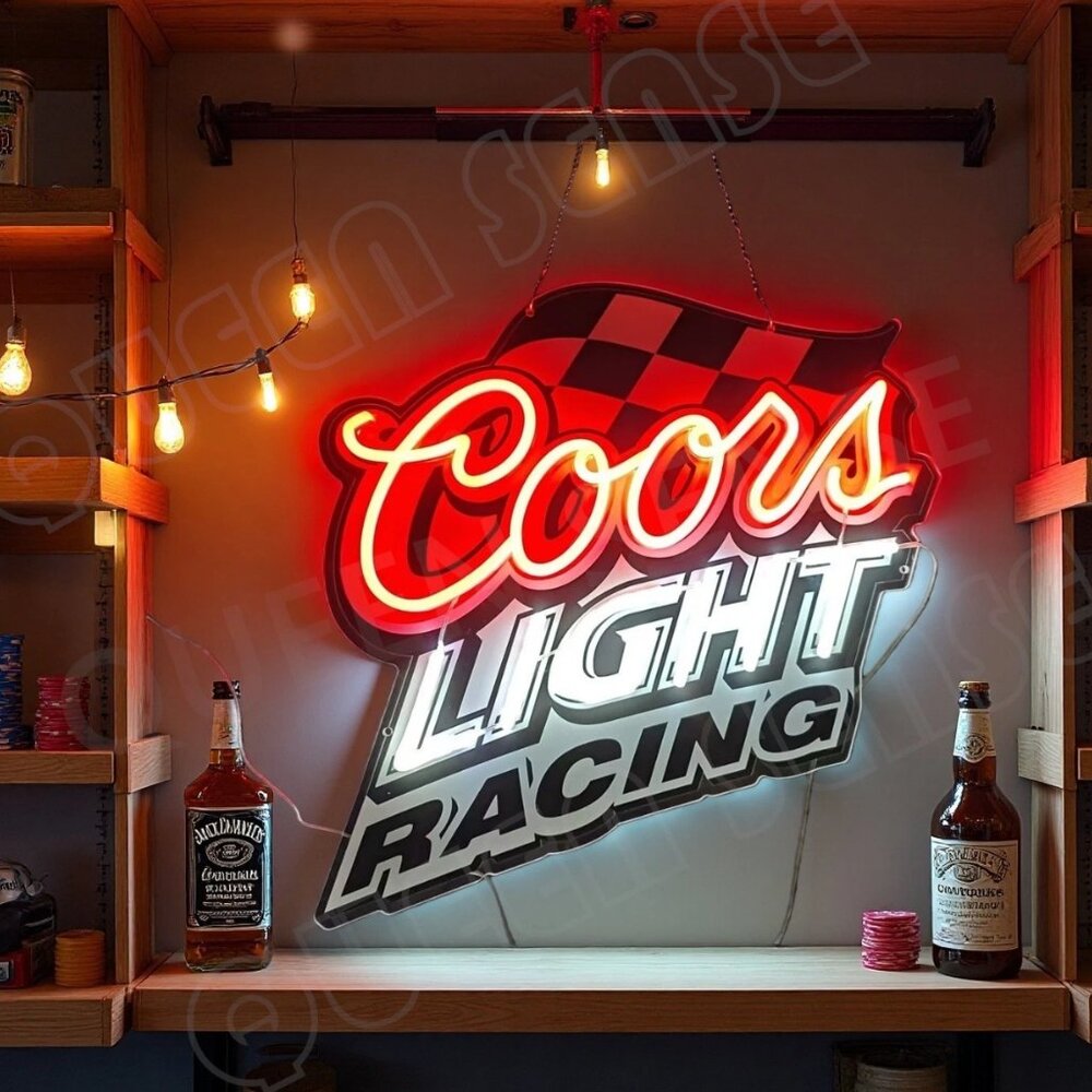 COORS LIGHT RACING NEON LED SIGN - Picture 2 of 4